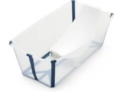 Stokke 531504 - Ensemble Baignoire Flexi Bath® Transparent Bleu Et Transat De Bain Nouveau -né (Transparent Blue)