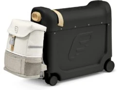 Stokke 570604 - Ensemble Valise BedBox Noir Et Sac à Dos Crew Jetkids Blanc