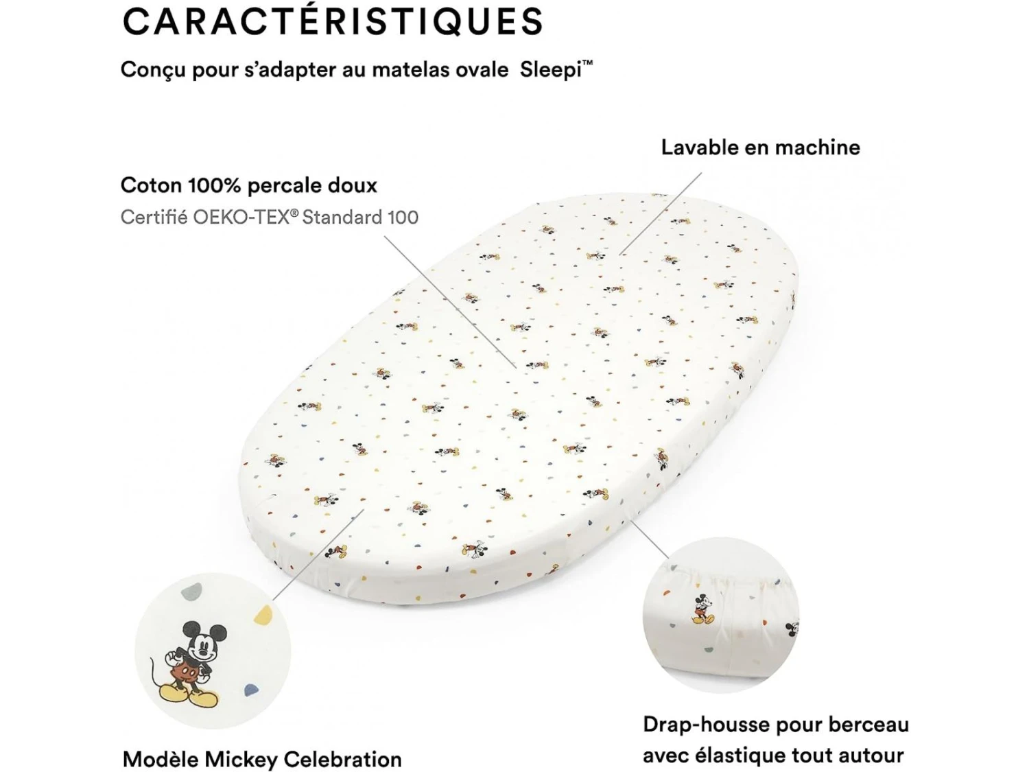 599404 - Stokke® Sleepi™ Bed Fitted Sheet V3 X Disney - Image 2