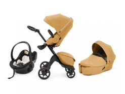 Stokke Pack Poussette Trio Xplory X Nacelle Golden Yellow Et Coque Izi Go Modular X1 Noir